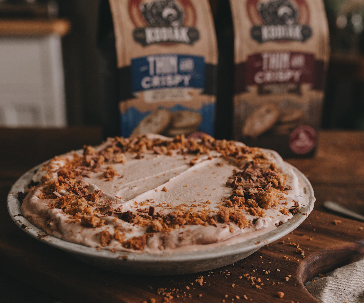 MARBLED SALTED CARAMEL COOKIE ICE CREAM PIE Kodiak