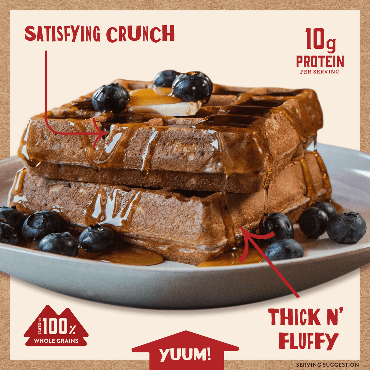 Blueberry Waffle Thick & Fluffy Power Waffles Kodiak®