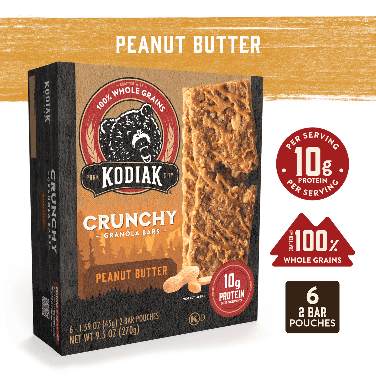 Peanut Butter Snacks Crunchy Granola Bars Kodiak