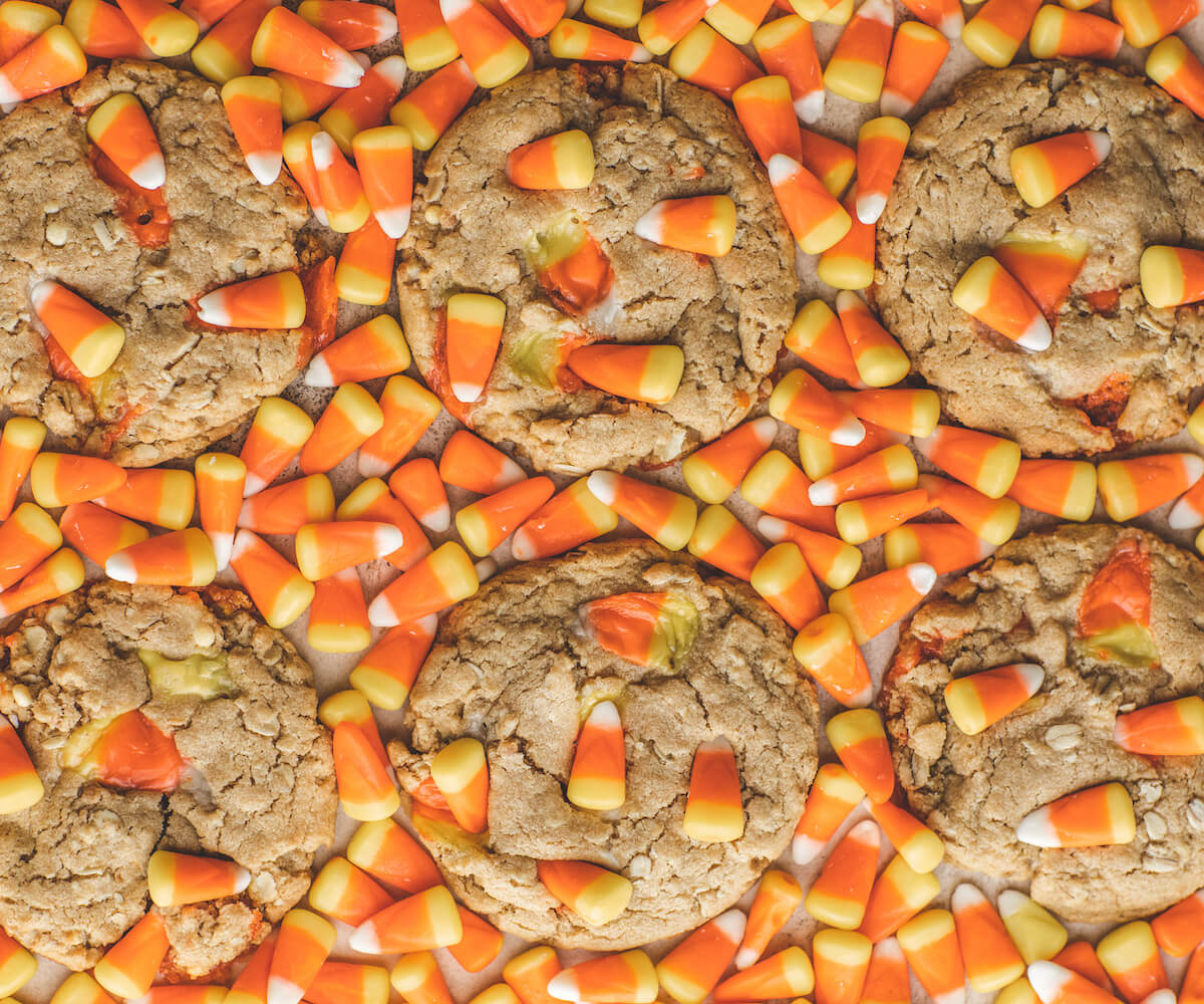 Candy Corn Oatmeal Cookies