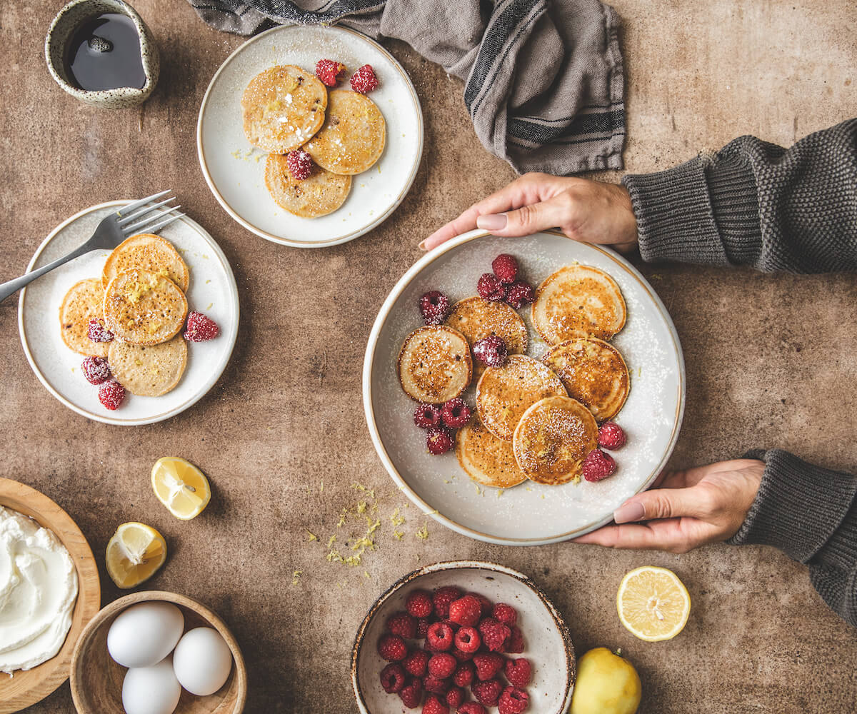 Lemon Raspberry Ricotta Pancakes recipe