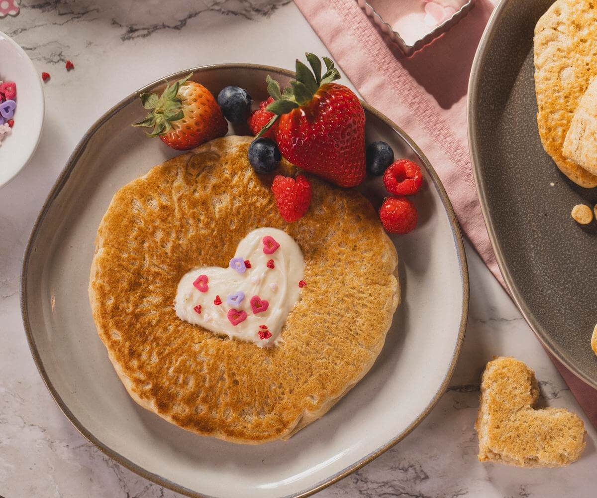 Heart Filled Pancakes