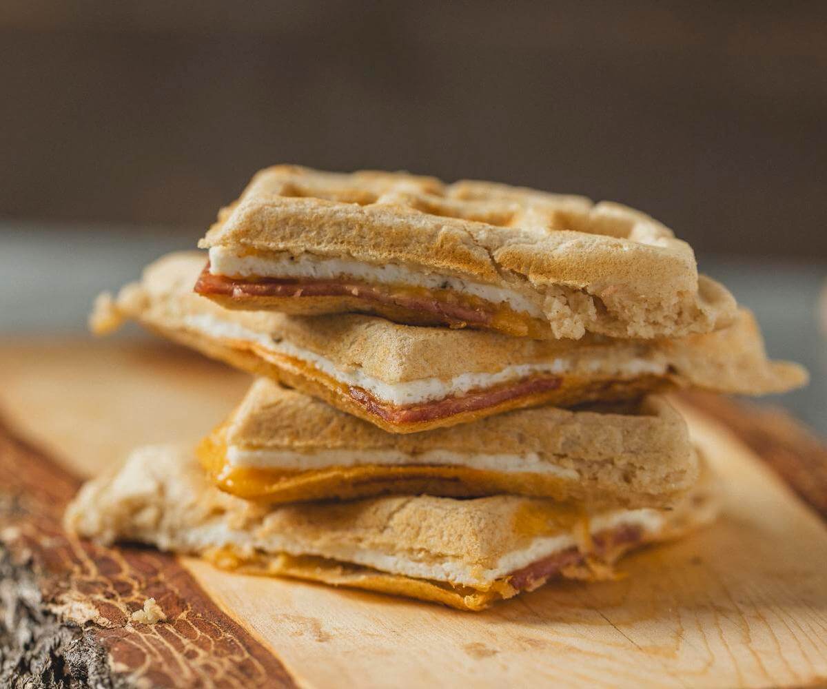 Stuffed Turkey Bacon, Egg White, Cheddar Protein Waffle