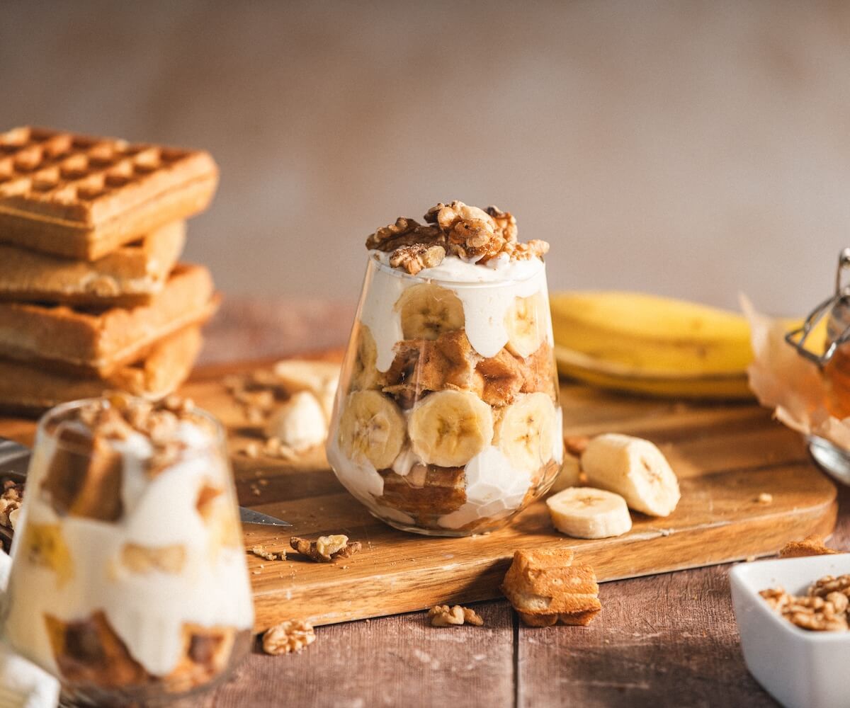 Banana Cream Waffle Parfait