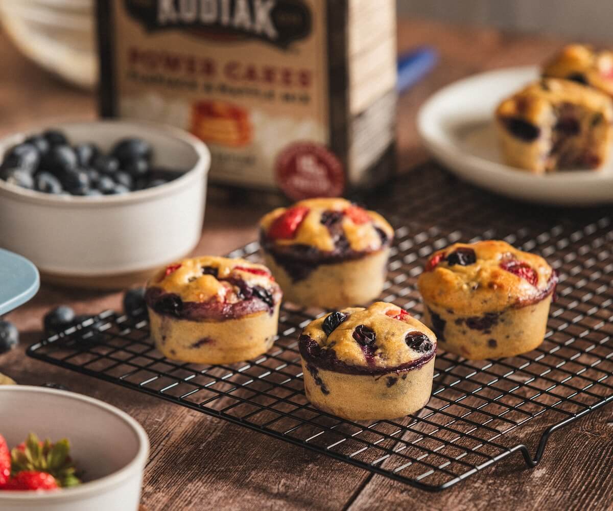 Summer Berry Pancake Muffins
