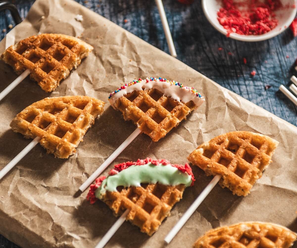 Chocolate Covered Waffle Pops