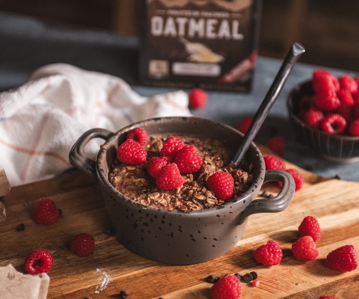 Chocolate Raspberry Baked Oatmeal