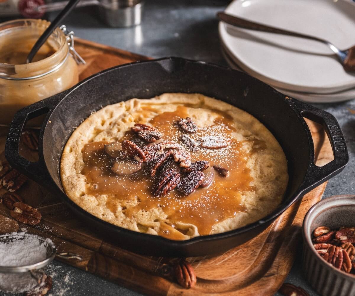 toffee nut dutch baby