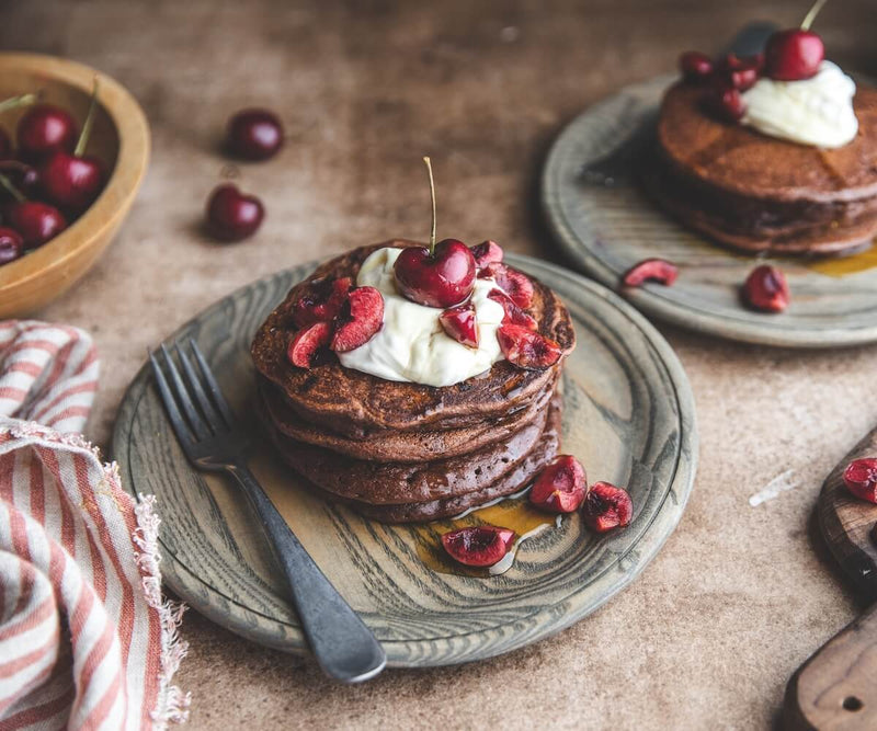 Dark Chocolate Cherry Pancakes