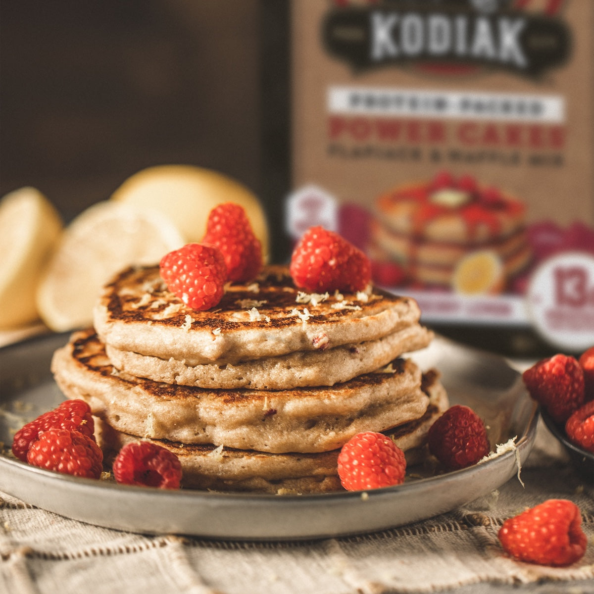 How To Make Pancakes With Pancake Mix using Kodiak Raspberry Lemon Power Cakes