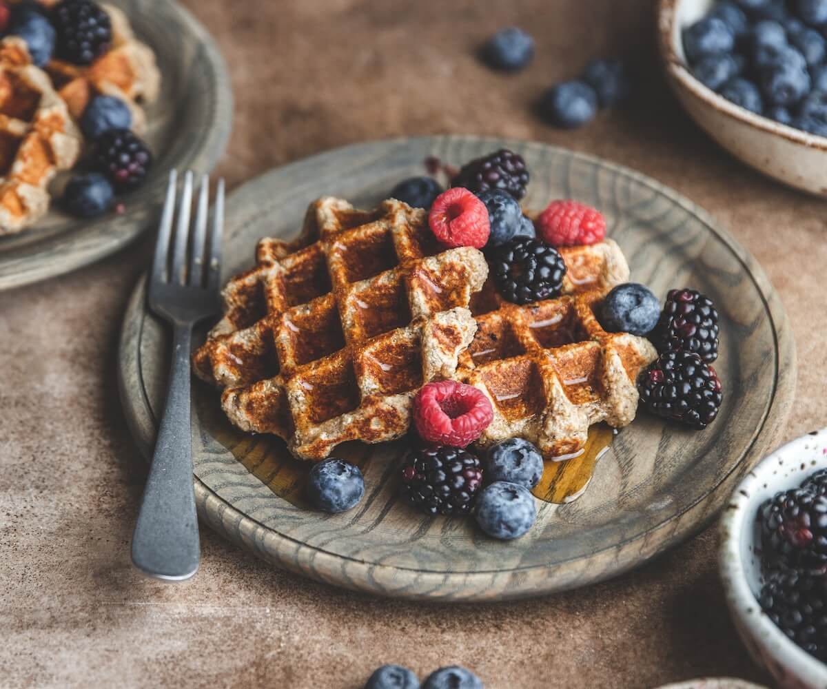 Berry Oatmeal Waffles