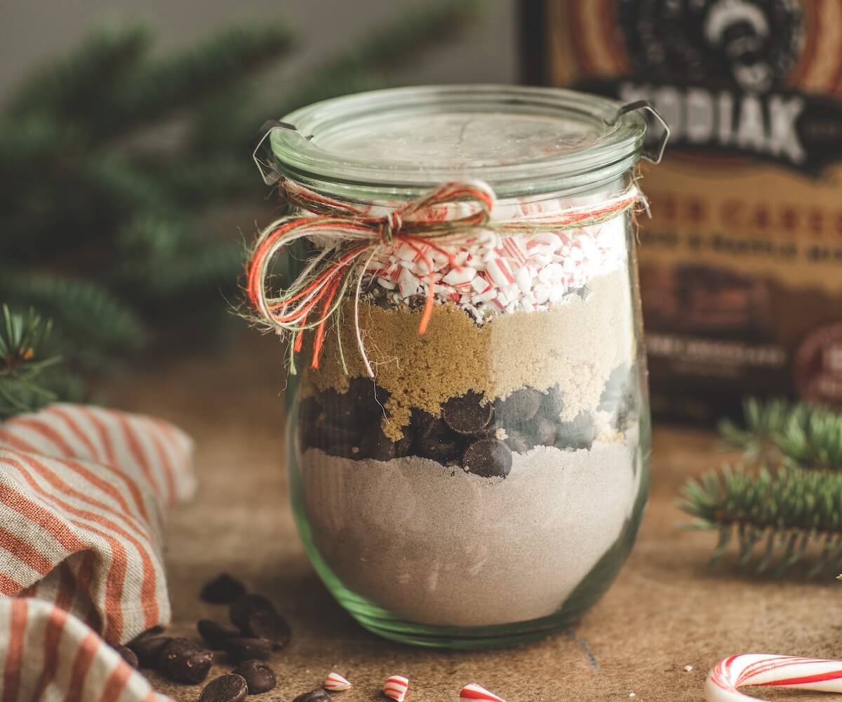 Chewy Double Chocolate Peppermint Cookie Jar