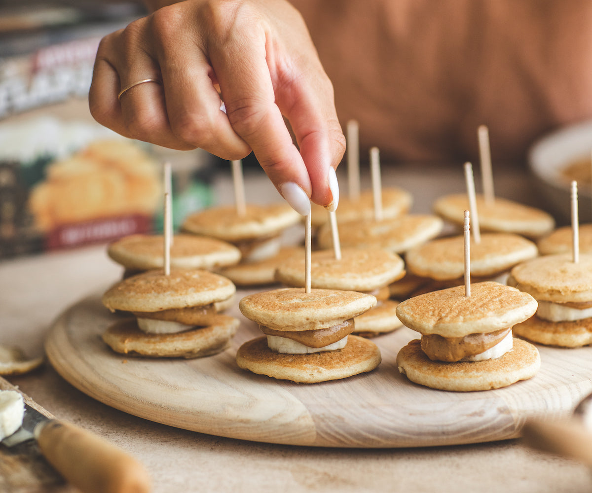 Mini Banana Pancake Bites - Peanut Butter and Jilly