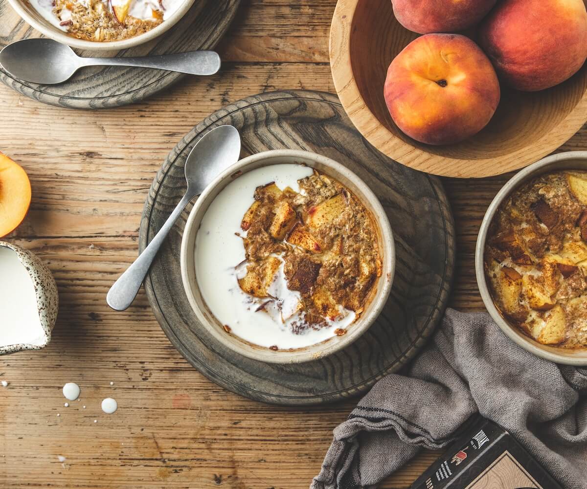 peach pie baked oats