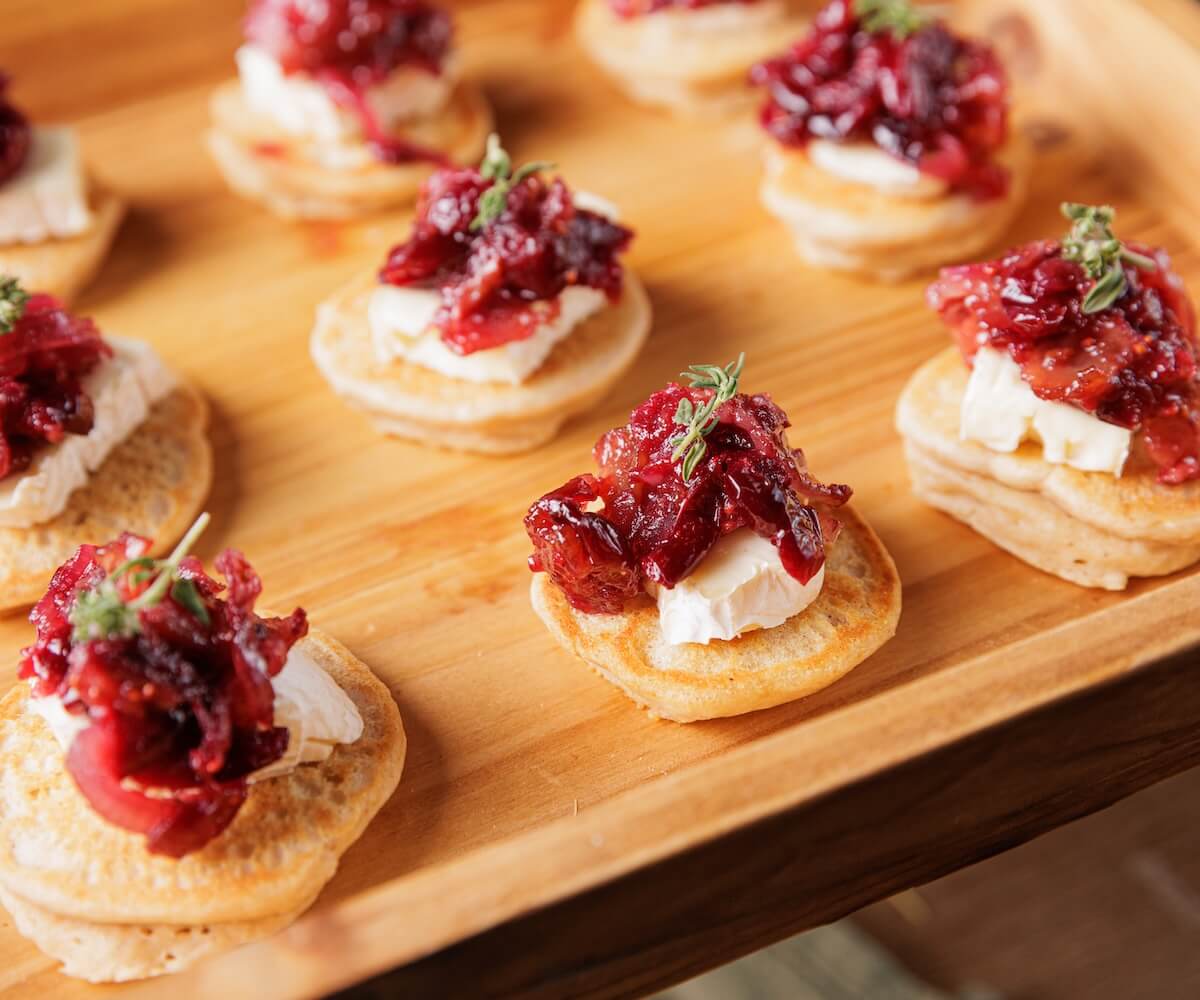 Mini Cranberry Bacon & Brie Toasts