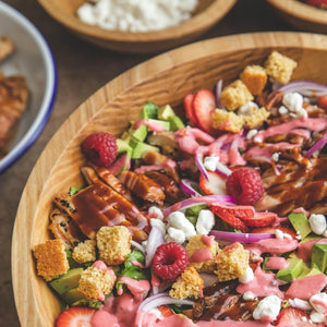 BBQ Chicken Salad with Cornbread Croutons 