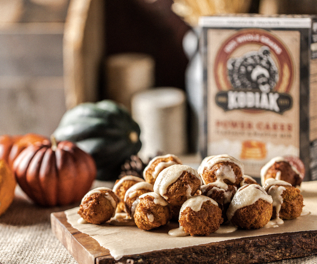 Pumpkin Donut Holes with Maple Glaze