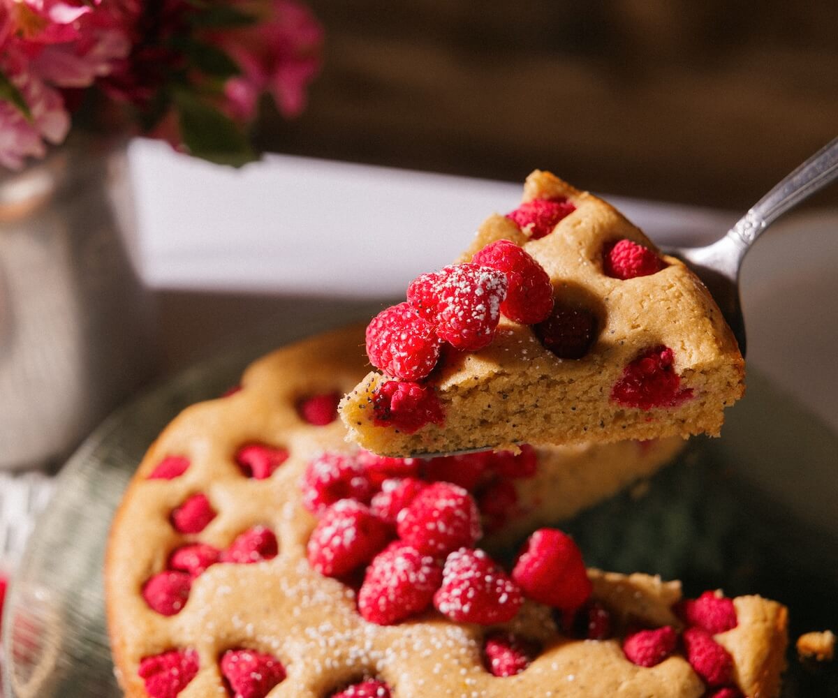 Raspberry Almond Poppy Seed Cake