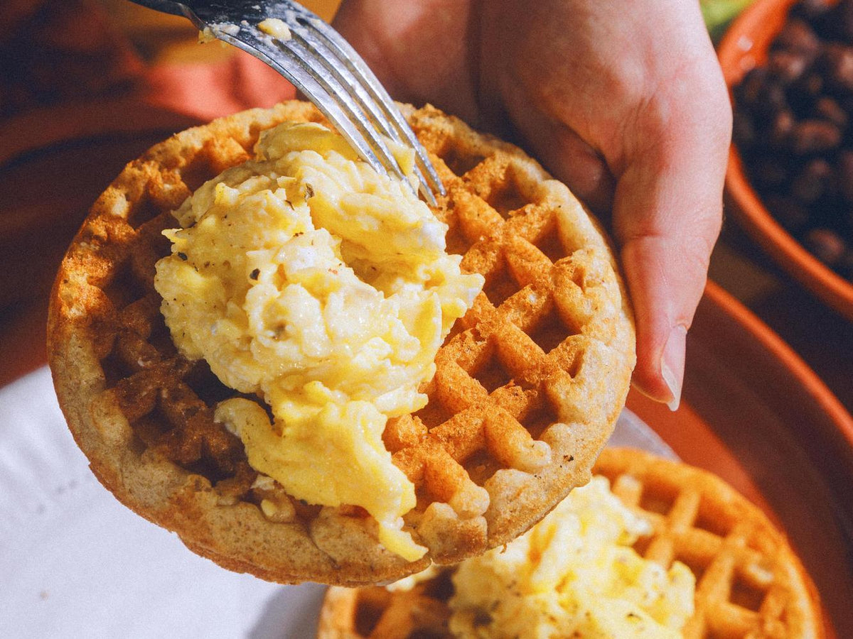 waffles and eggs make a fast easy breakfast option