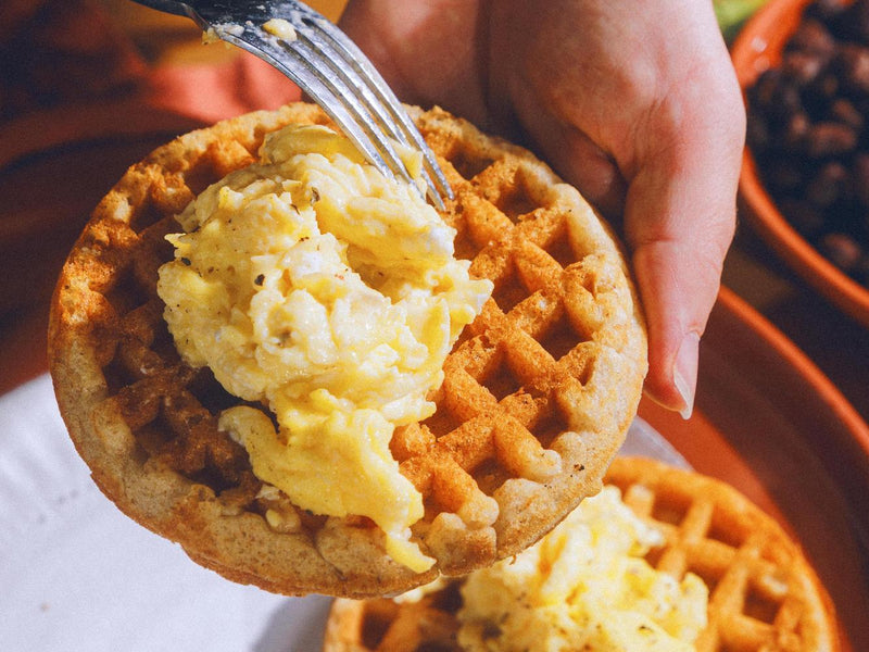 waffles and eggs make a fast easy breakfast option