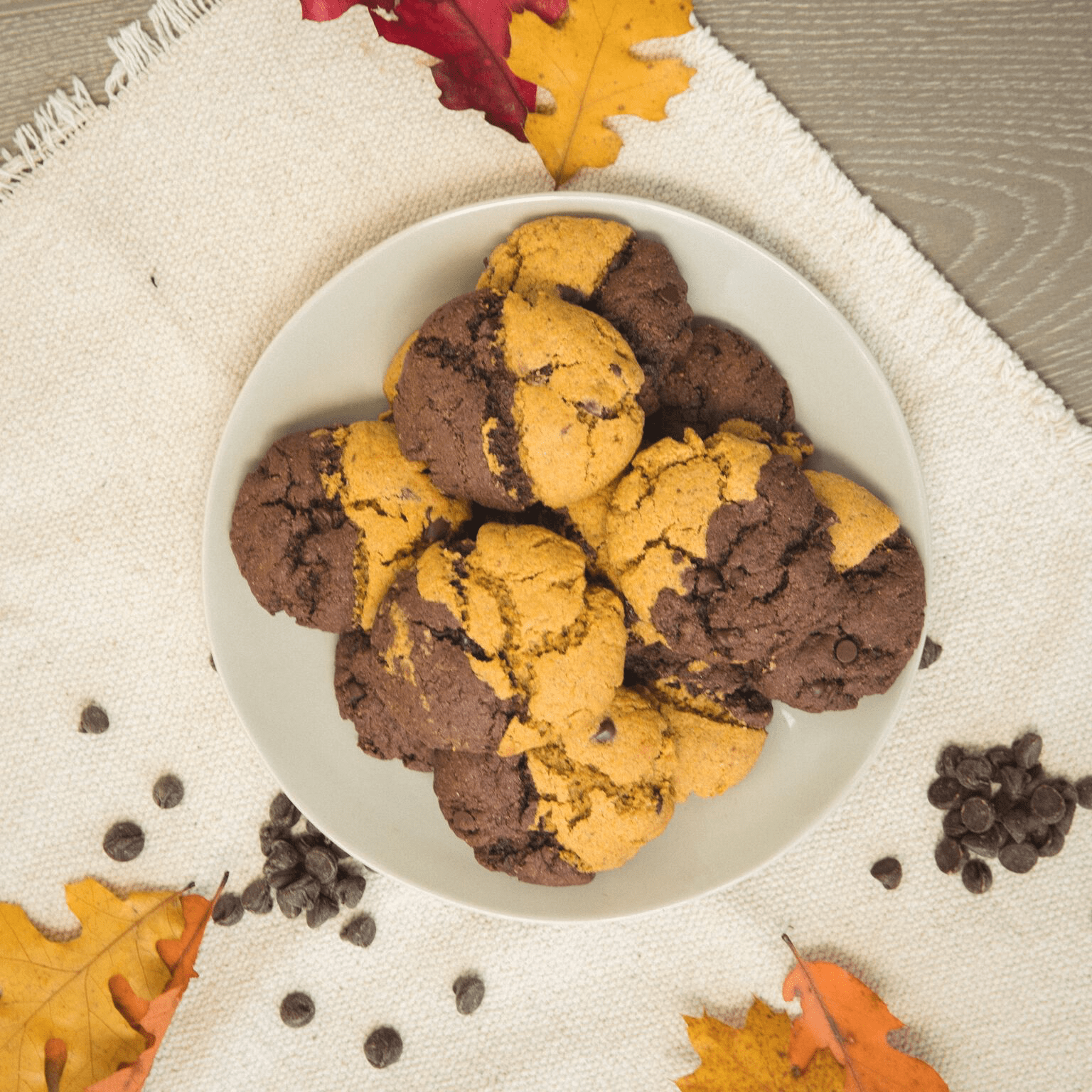 Dark Chocolate Pumpkin Cookies