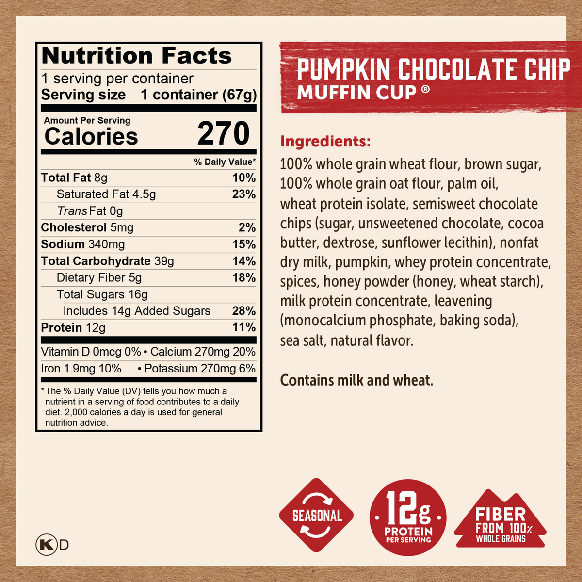Pumpkin Chocolate Chip Muffin Cup
