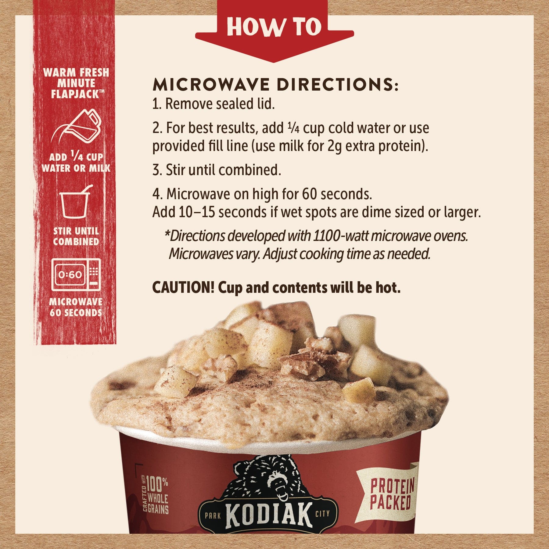 Cinnamon & Maple Flapjack Power Cup – Quick Hot Breakfast | Kodiak®