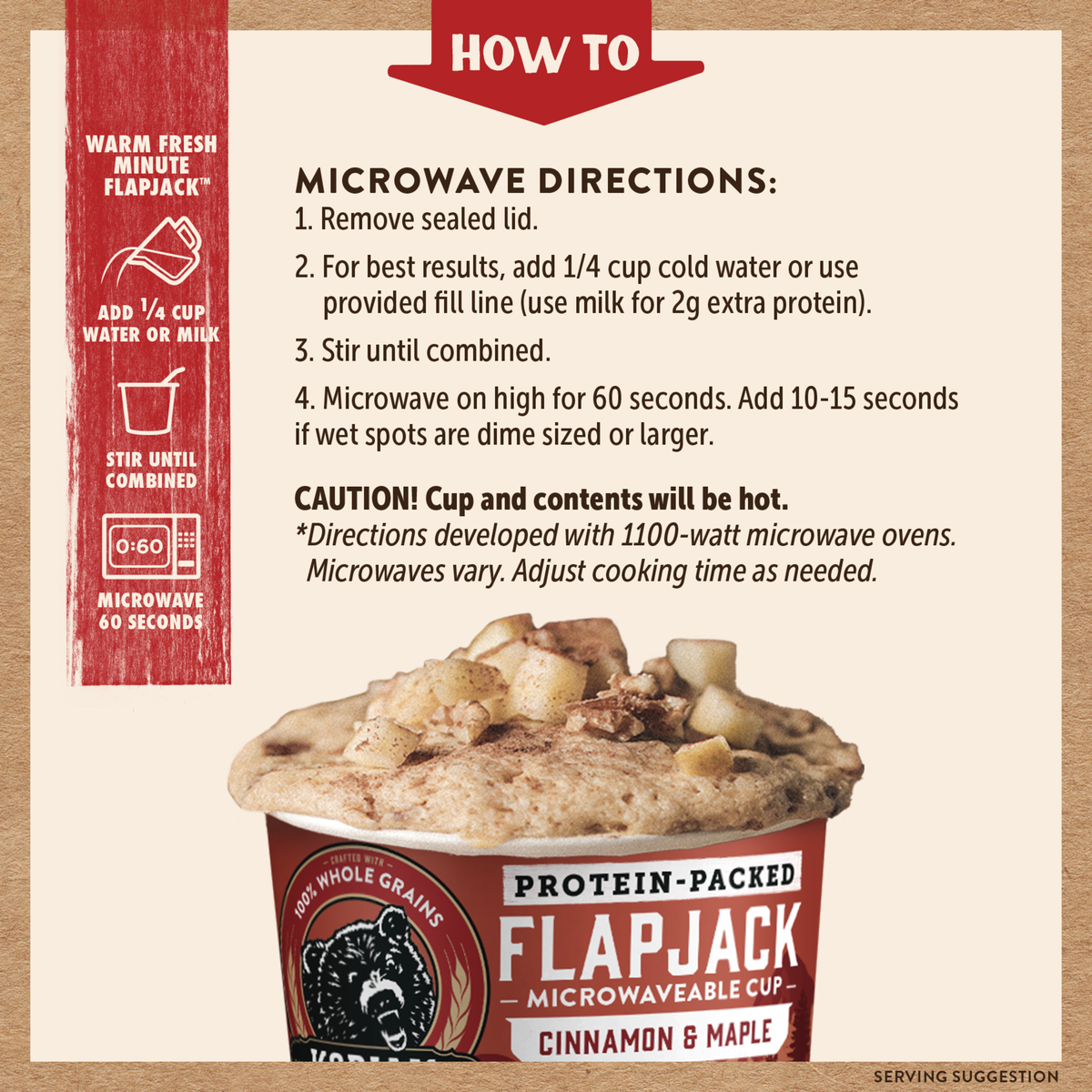 Cinnamon & Maple Flapjack Power Cup – Quick Hot Breakfast | Kodiak®