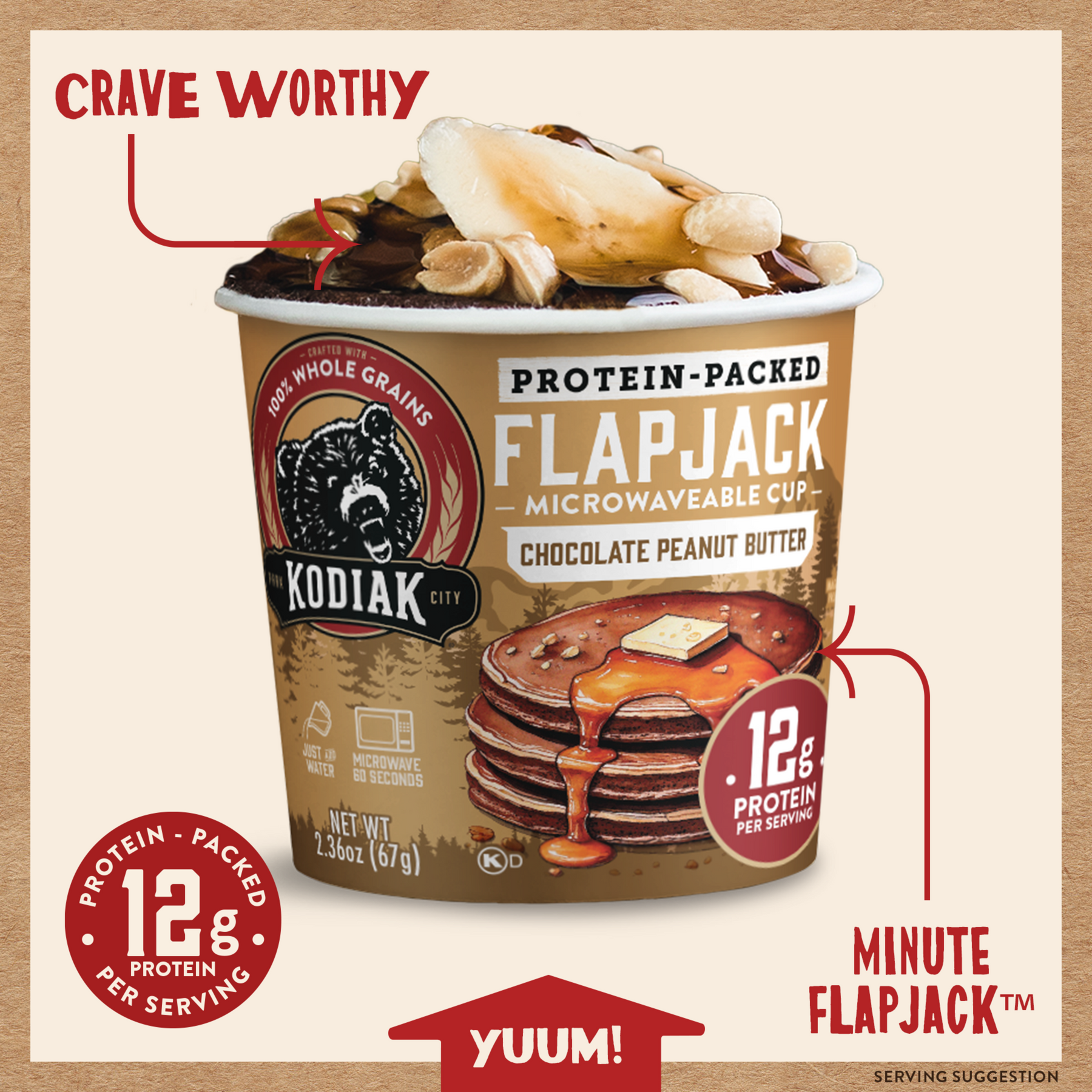 Chocolate Peanut Butter Flapjack Cup
