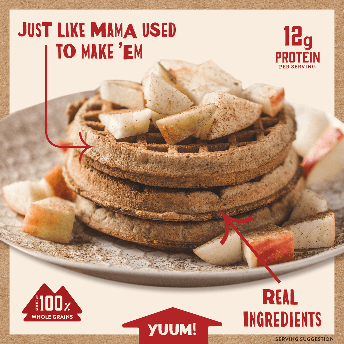 Cinnamon Waffles Power Waffles Kodiak®