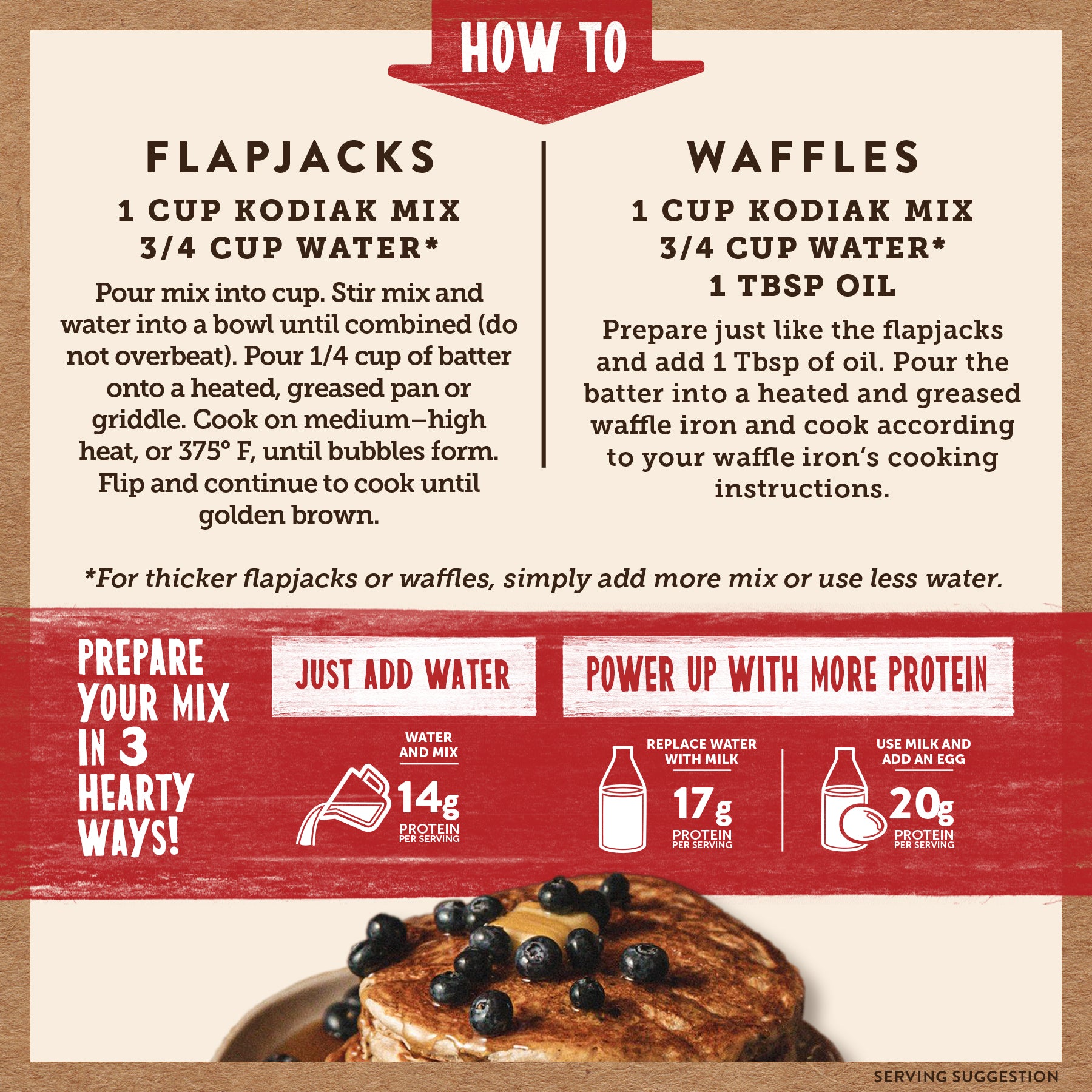 Blueberry Power Cakes Flapjack & Waffle Mix | Kodiak®