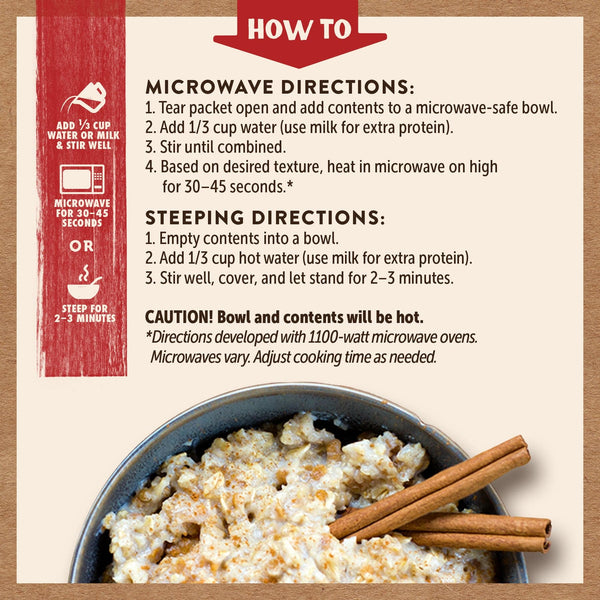 Cinnamon Breakfast Oatmeal Packet Kodiak®