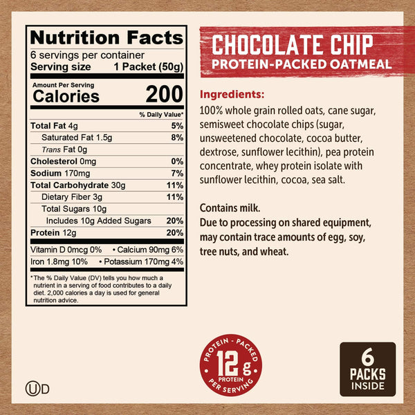 Chocolate Chip Oatmeal Packets A Healthy Breakfast Kodiak®