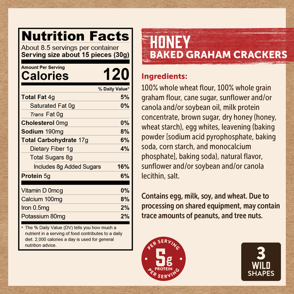 Kodiak Bear Bites Graham Crackers, Honey - 9 oz