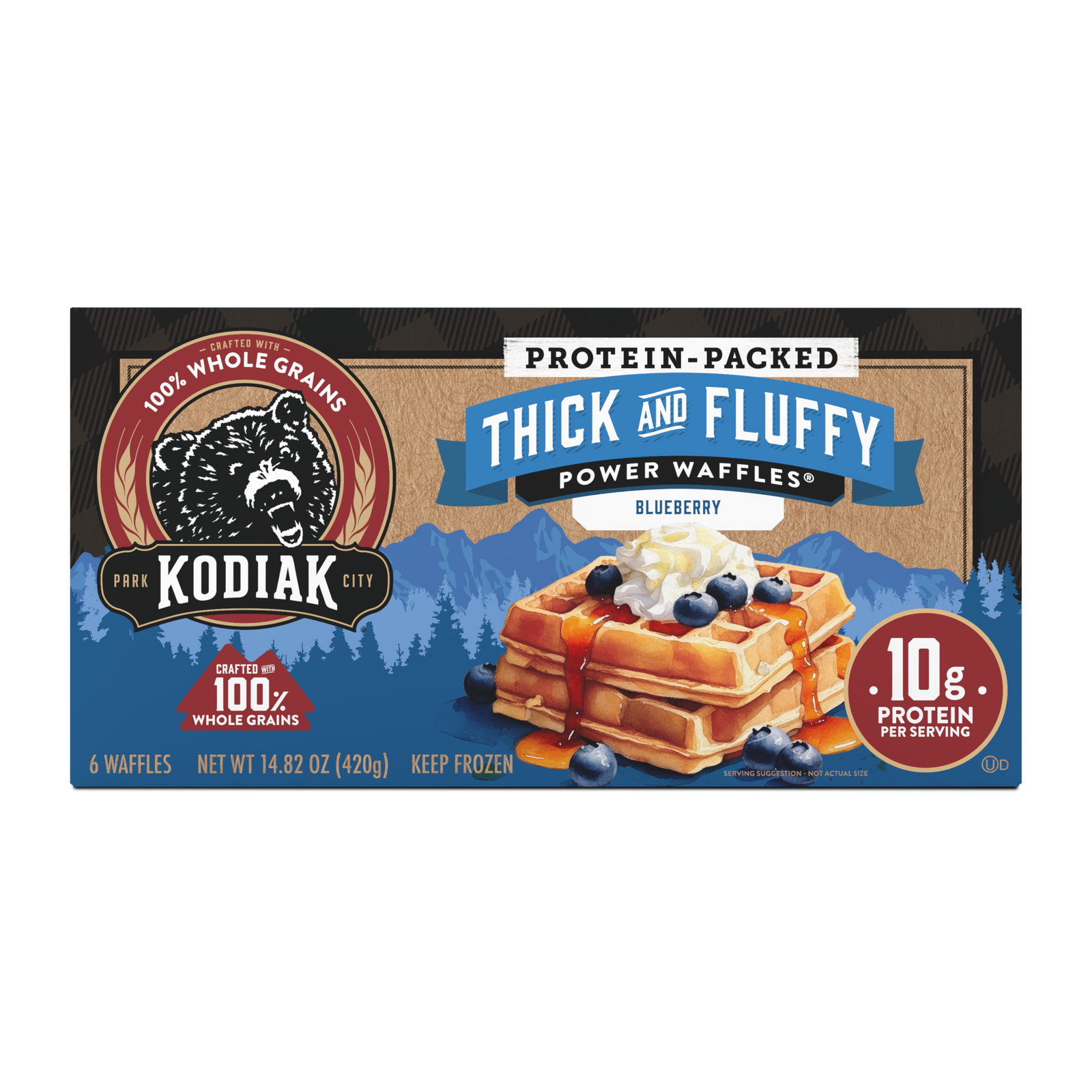 Blueberry Thick and Fluffy Power Waffles