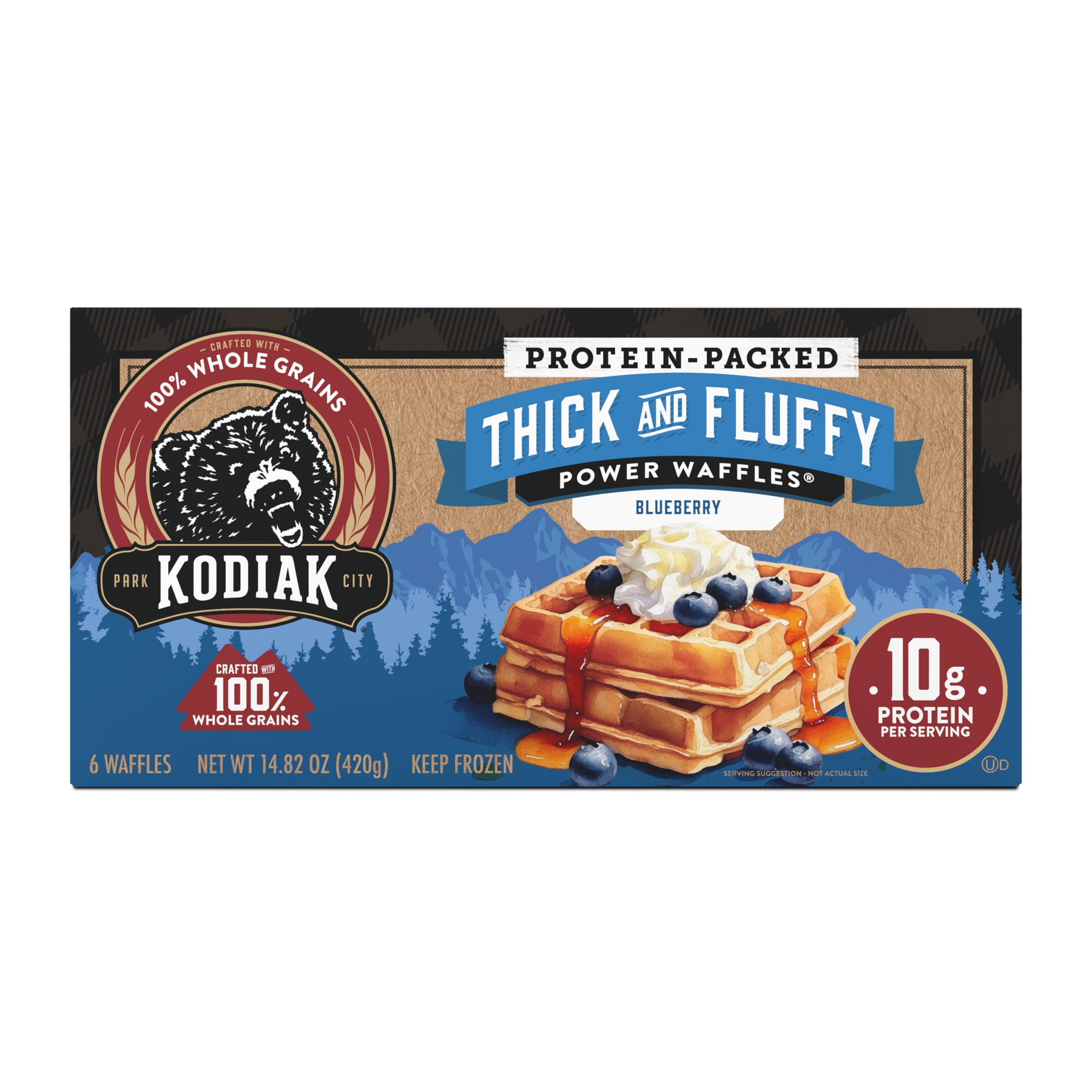 Blueberry Thick and Fluffy Power Waffles