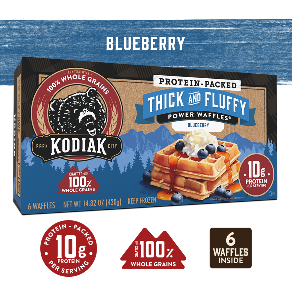 Blueberry Thick and Fluffy Power Waffles