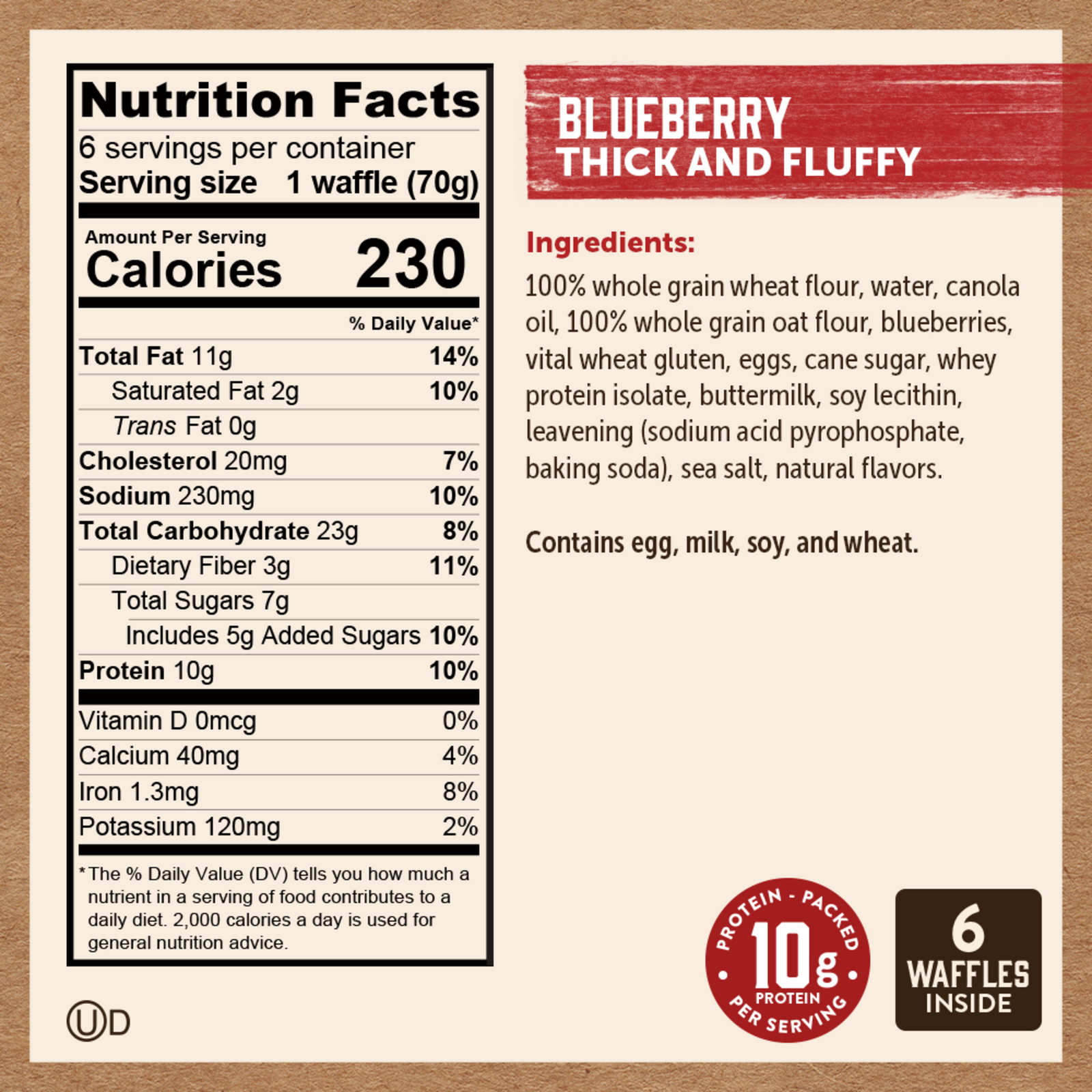 Blueberry Thick and Fluffy Power Waffles