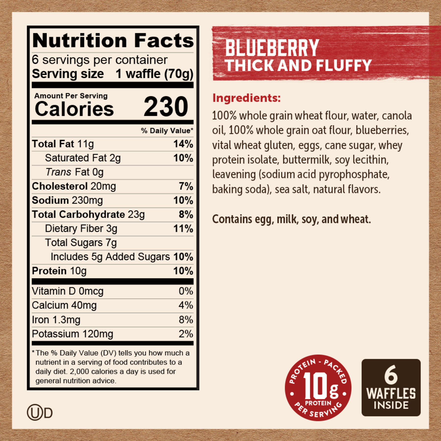Blueberry Thick and Fluffy Power Waffles