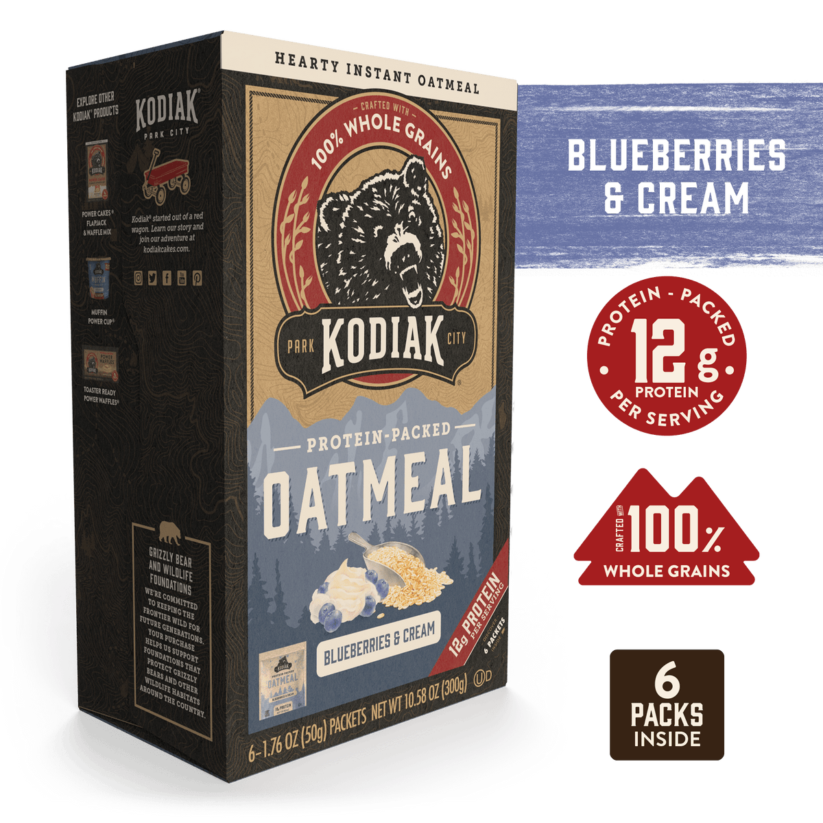 Oatmeal Breakfast Packets | Blueberries & Cream | Kodiak®