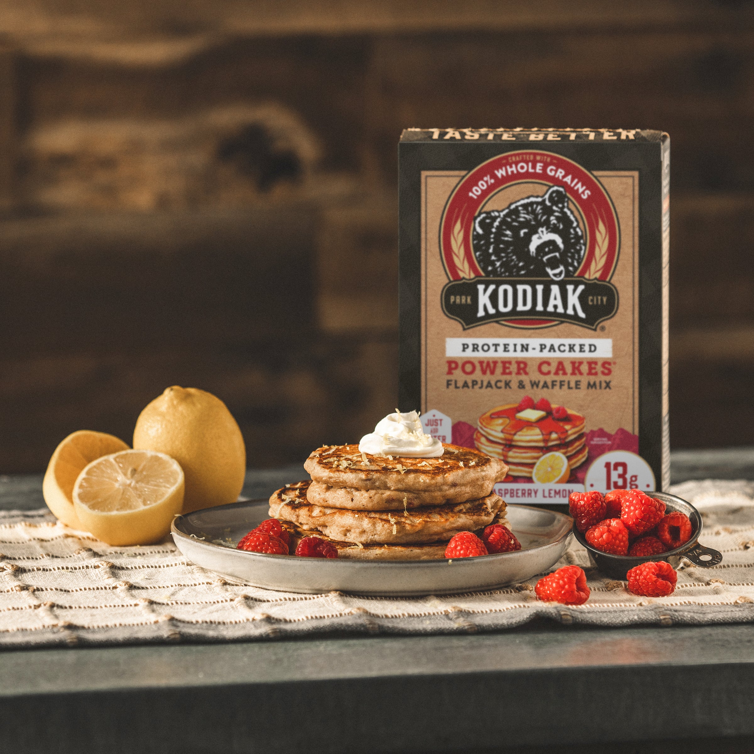 Raspberry Lemon Power Cakes Flapjack & Waffle Mix | Kodiak®