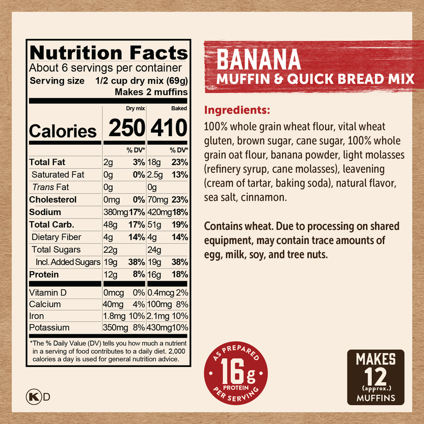Banana Muffin & Quick Bread Mix – Whole Grain Baking | Kodiak®