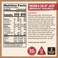 Bacon & Colby Jack Cheese Breakfast Sandwich