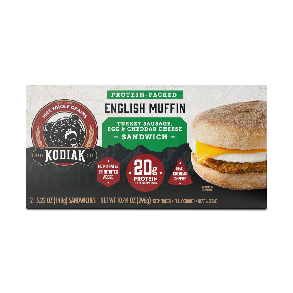 English Muffin Turkey Sausage & Cheddar Breakfast Sandwich