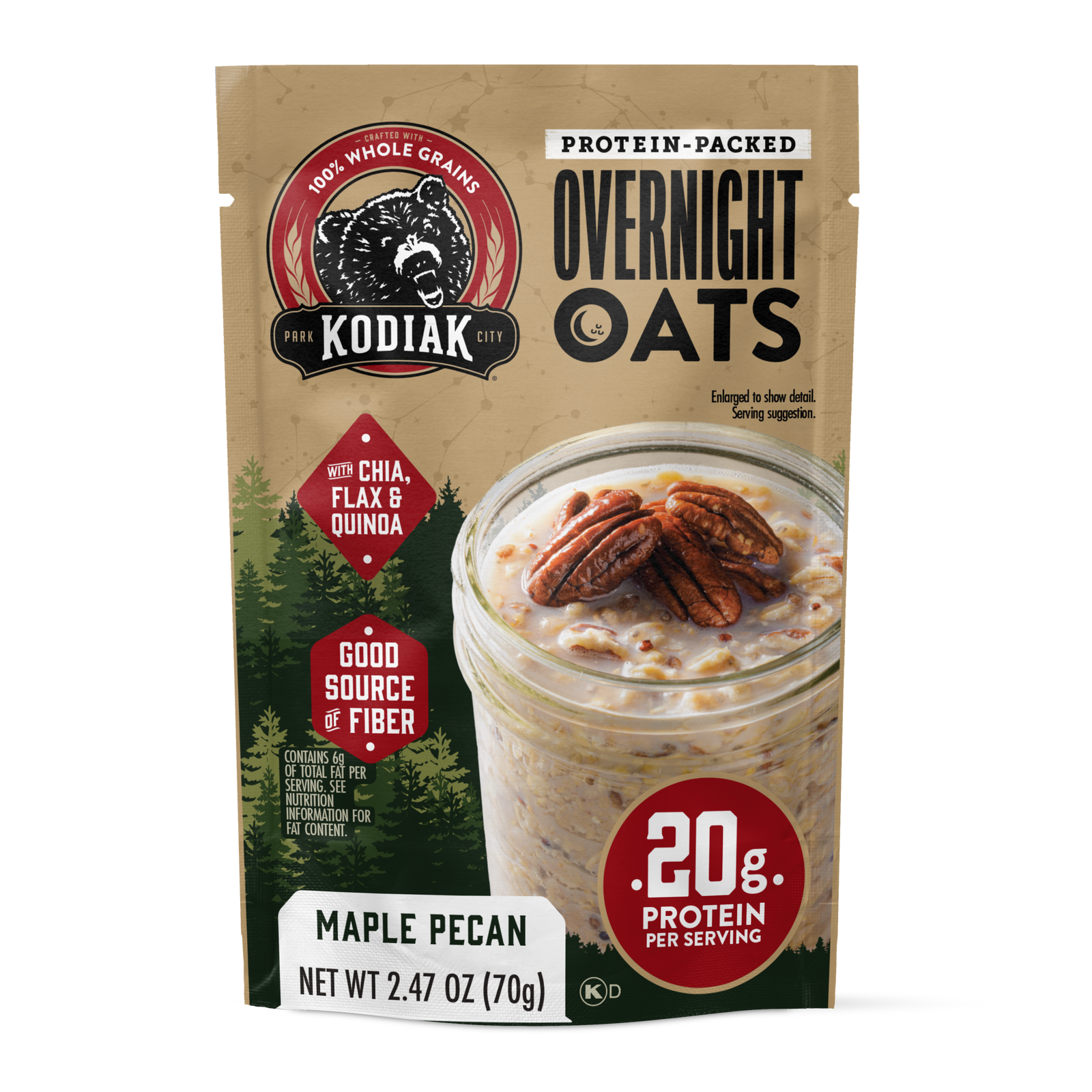 Kodiak Kodiak Protein-Packed Maple Pecan Overnight Oats, 2.47 oz — product image