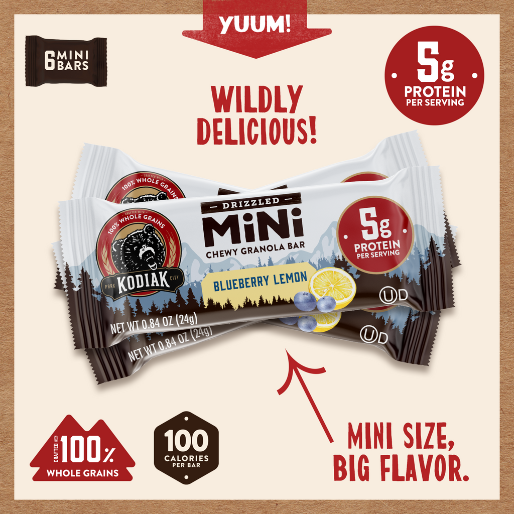 Blueberry Lemon Drizzled Mini Bars – Whole Grain Snack | Kodiak®