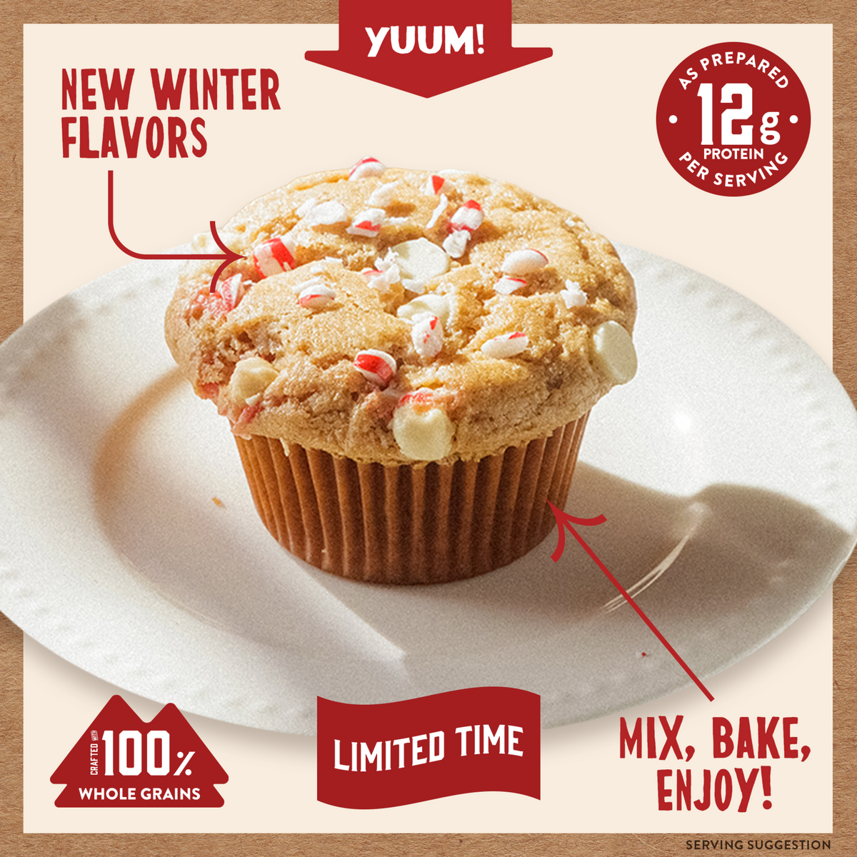 Peppermint White Chocolate Muffin Mix