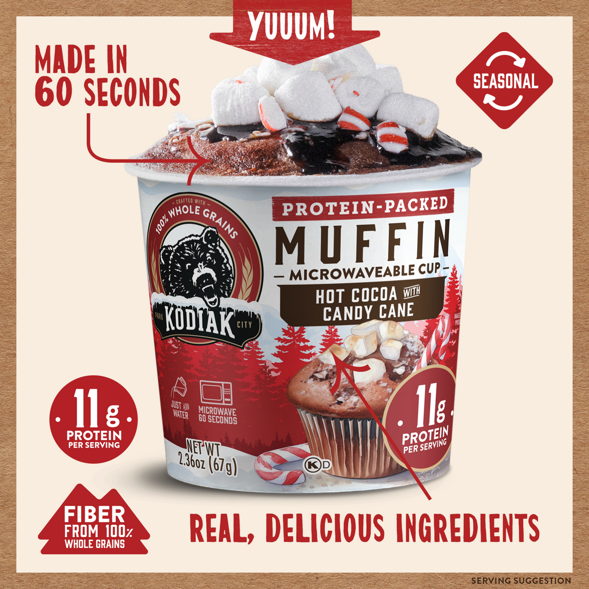 Hot Cocoa with Candy Cane Muffin Cup