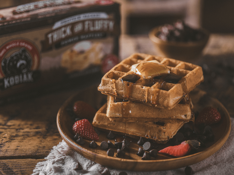 Chocolate Chip Thick & Fluffy Power Waffles prepared